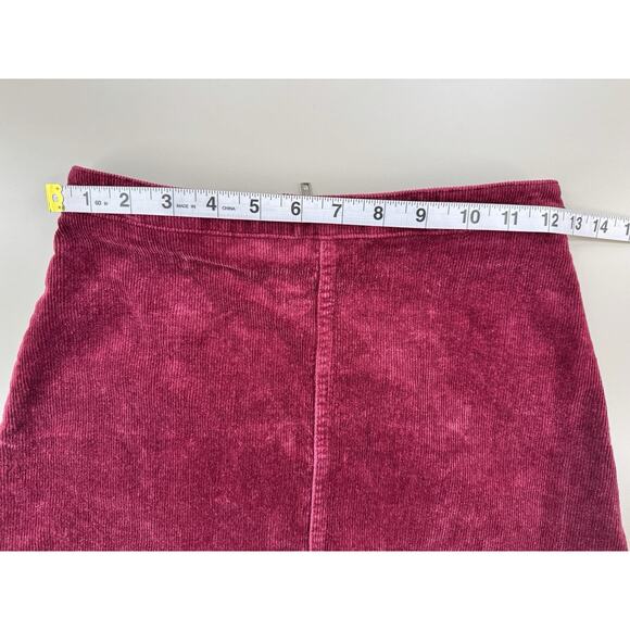 Forever 21 Women’s Corduroy Mini Skirt S Burgundy Pink Fall Retro Boho Cotton - Picture 2 of 10